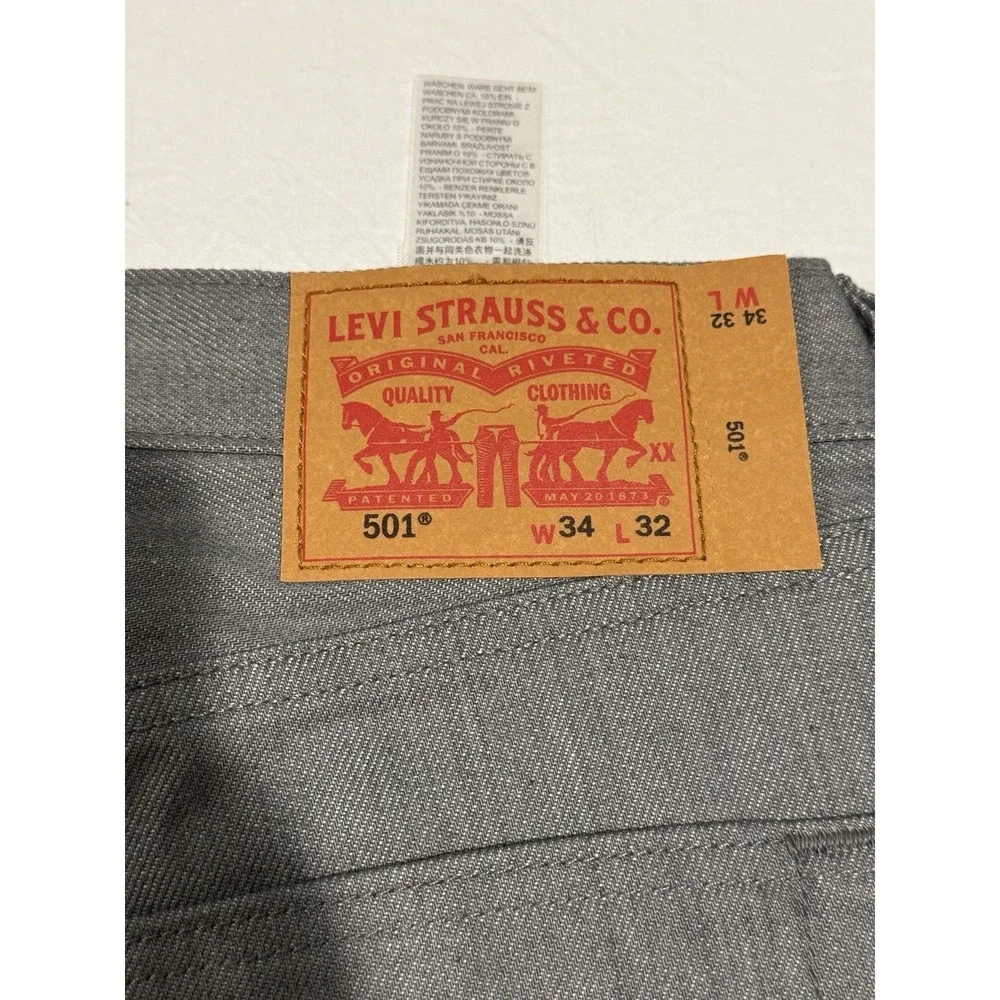 Vintage Levi's Strauss & Co 501 Men's Gray Size W34xL32  Button Fly‎ ECU